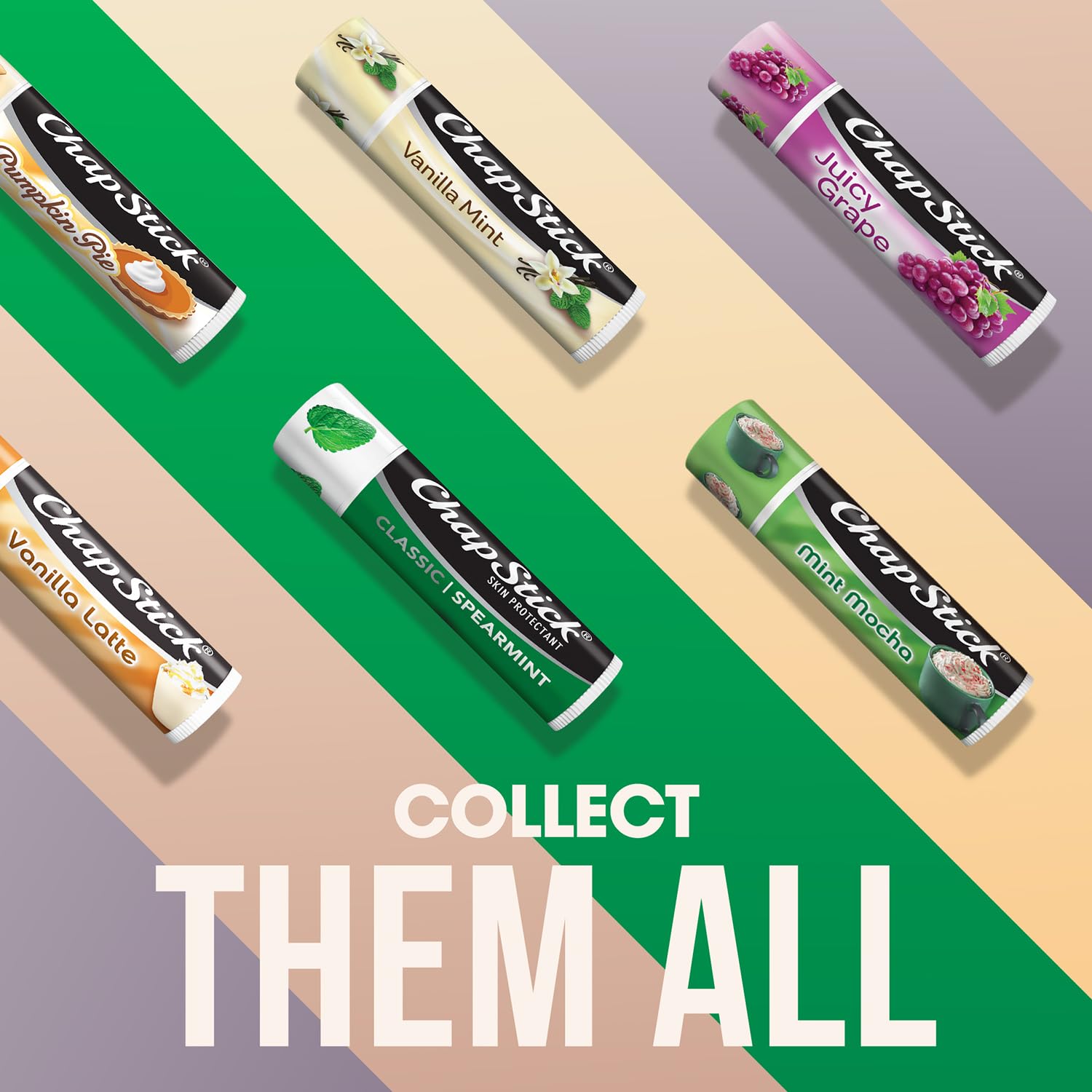 ChapStick Classic Spearmint bulk 12-pack travel-ready moisture for trips.
