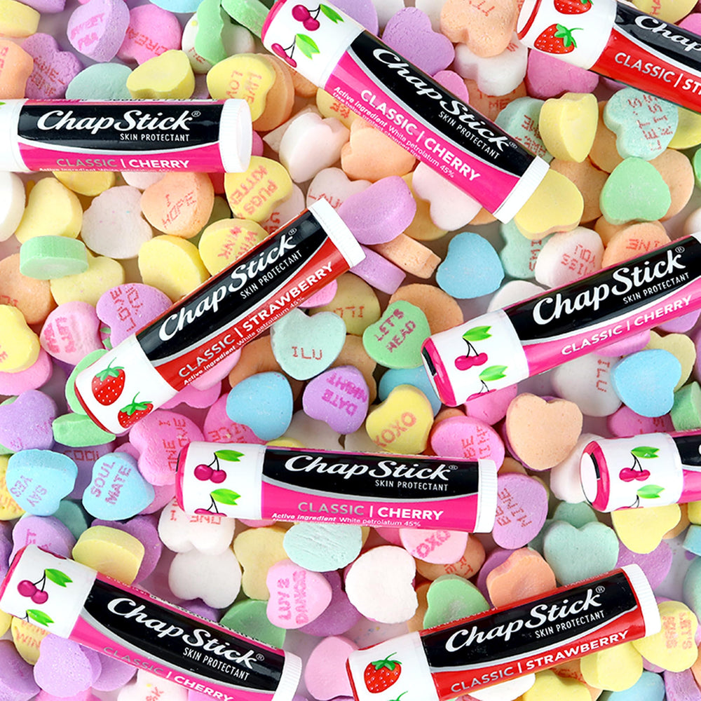 ChapStick Classic Strawberry in a morning routine for quick hydration.