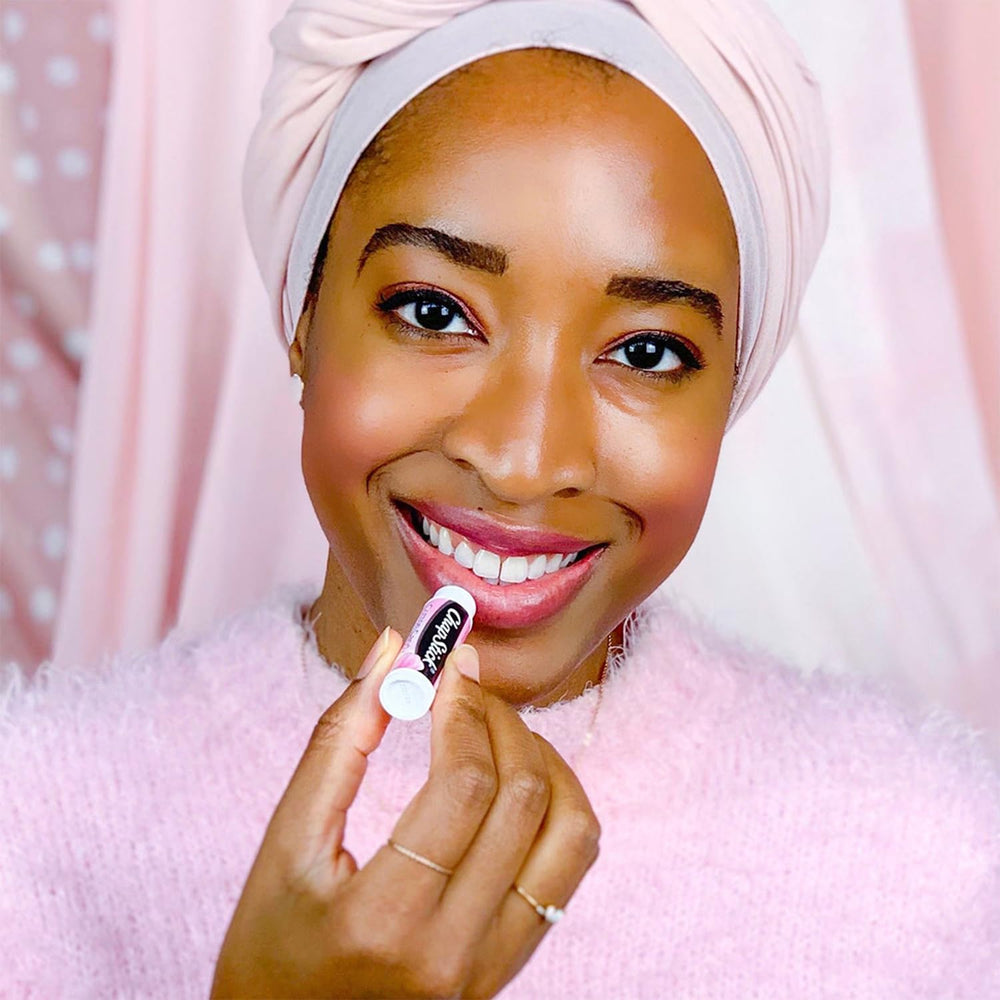 Packaging display of ChapStick Cotton Candy bulk edition for family or dorm use.