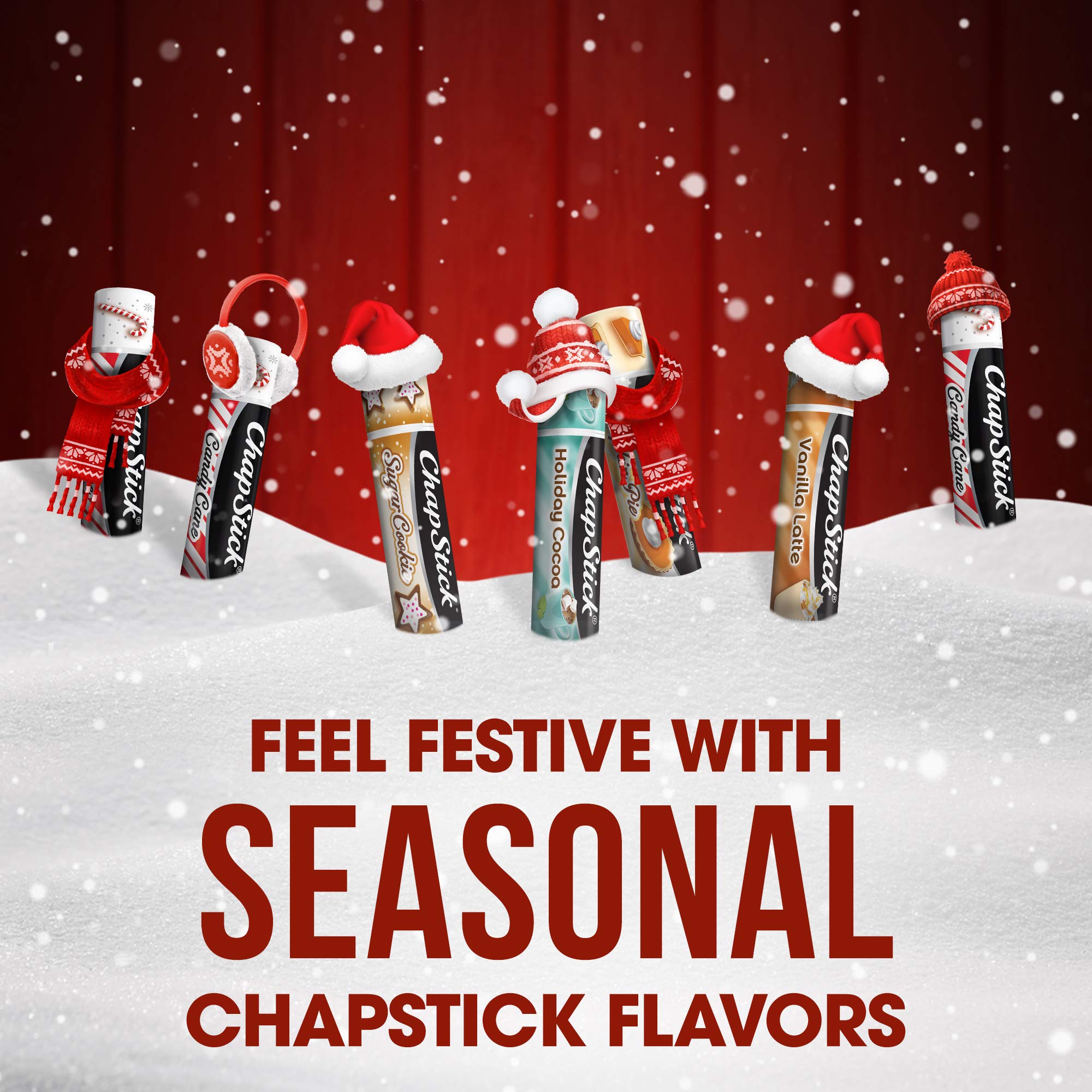 ChapStick Holiday Trio Pack back view with branding and packaging details.