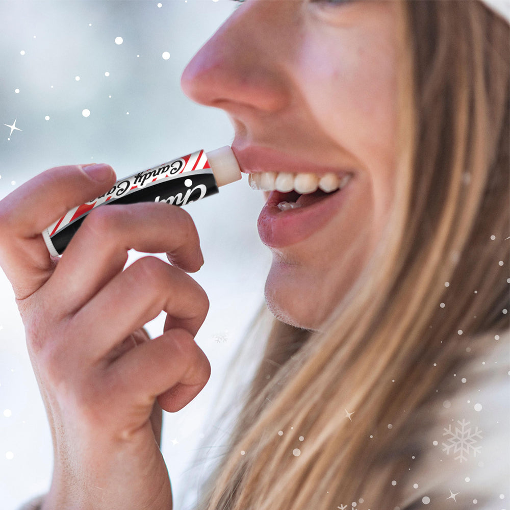 ChapStick Hot Chocolate lip balm swirl close-up highlighting rich color and texture.
