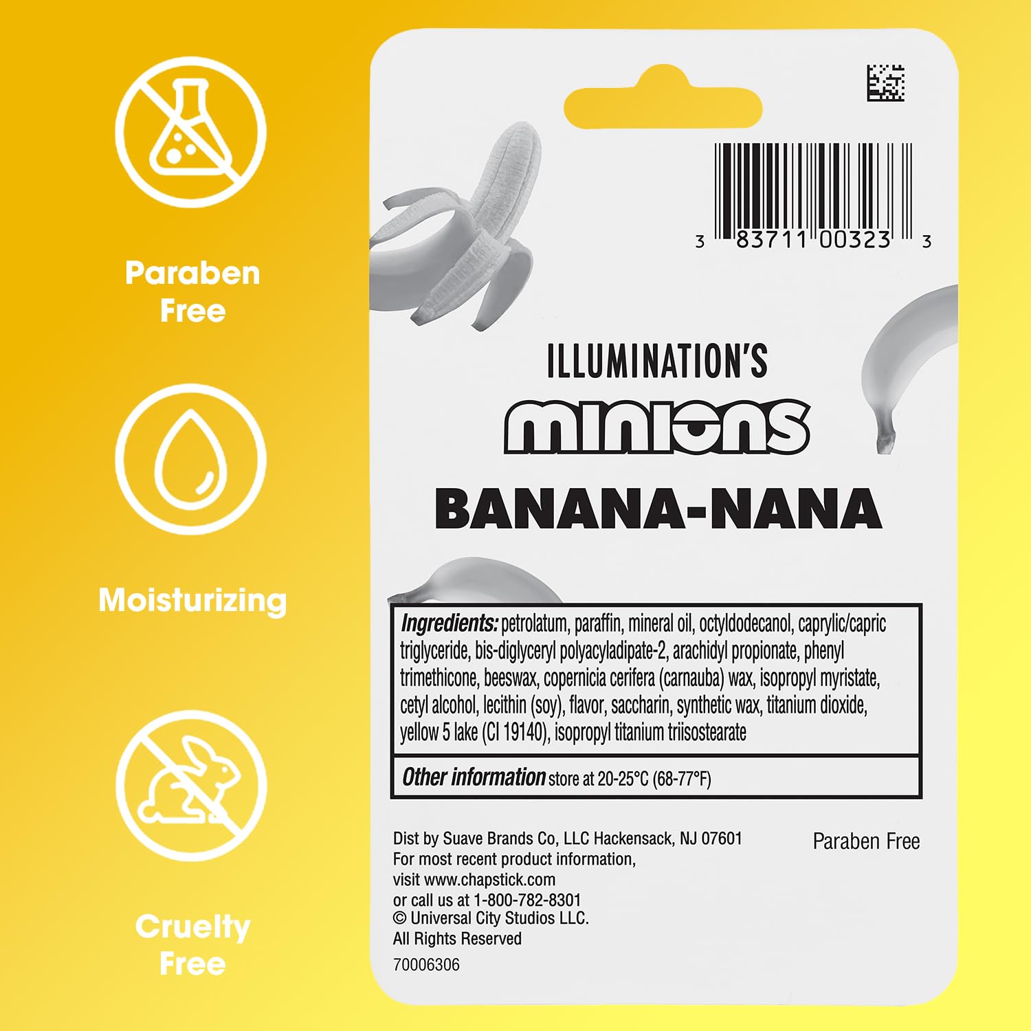 Kids' stocking stuffer Banana-Nana ChapStick ready for gifting.