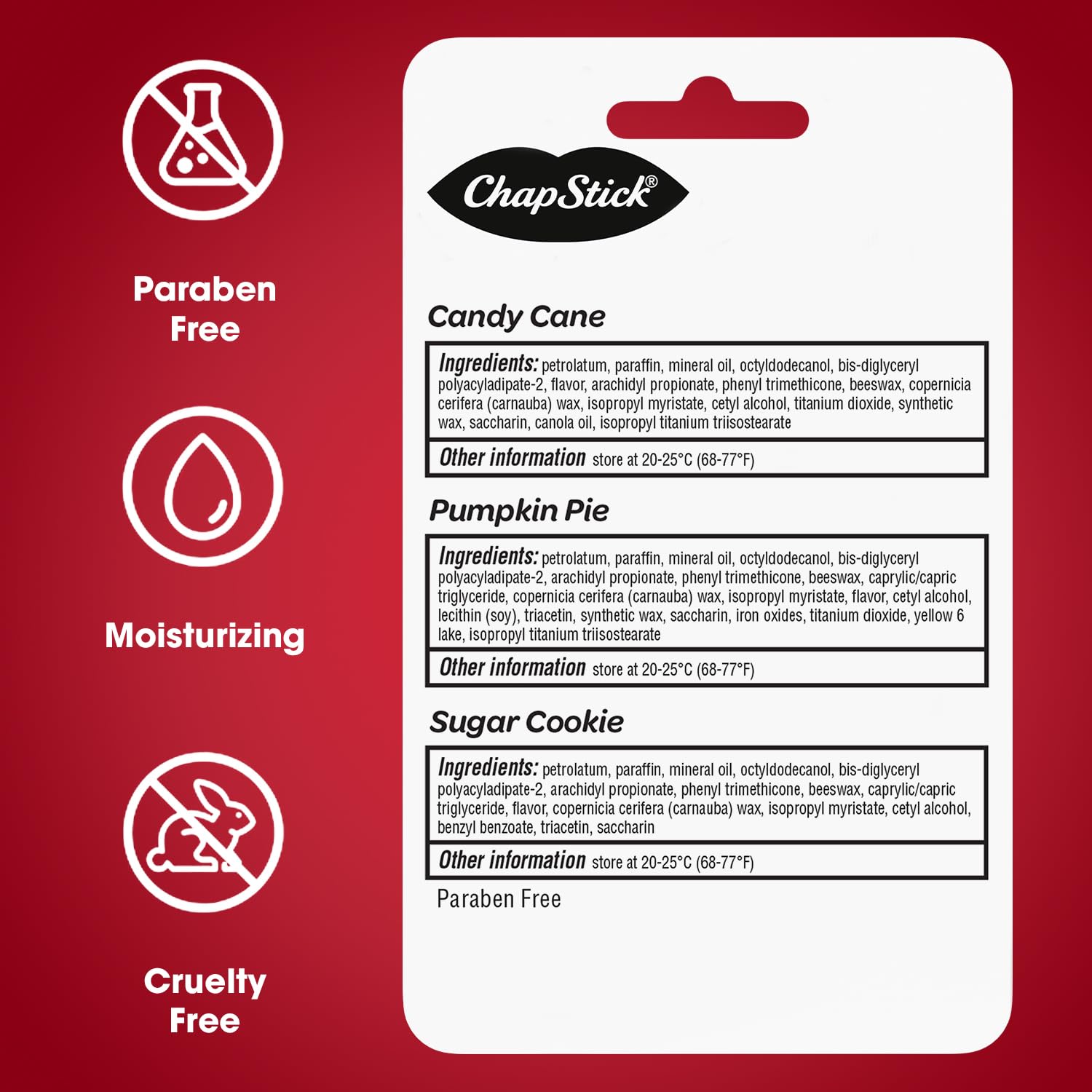 ChapStick lip care for dry lips; daily use compatible under makeup