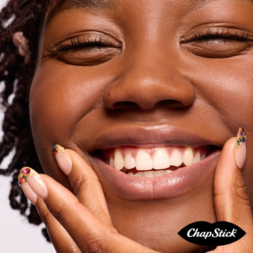 ChapStick Sparkling Apple Cider flavor lip balm nourishes dry lips.
