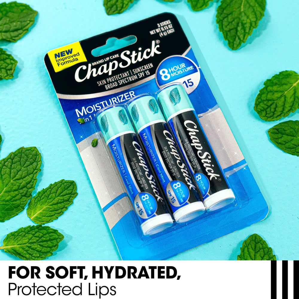 ChapStick SPF 15 lipcare outdoors showing sun protection.