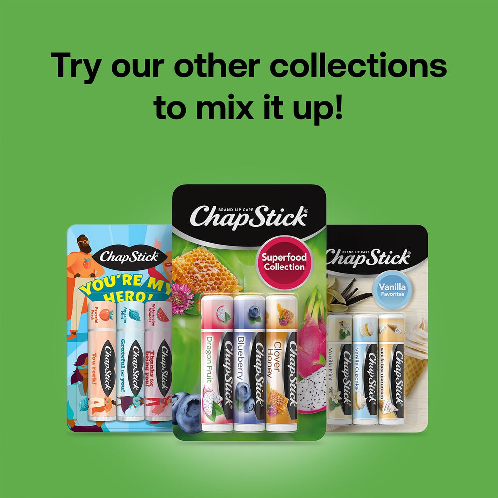 ChapStick Superfood pack in pocket beside device for quick moisture