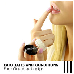 ChapStick Total Hydration Sugar Plum lip scrub applied on lips for exfoliation
