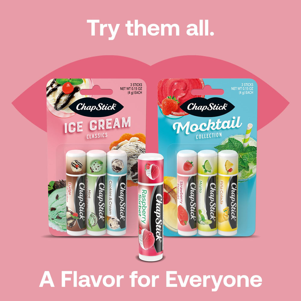 Image showing ChapStick tubes arranged for easy access and storage.