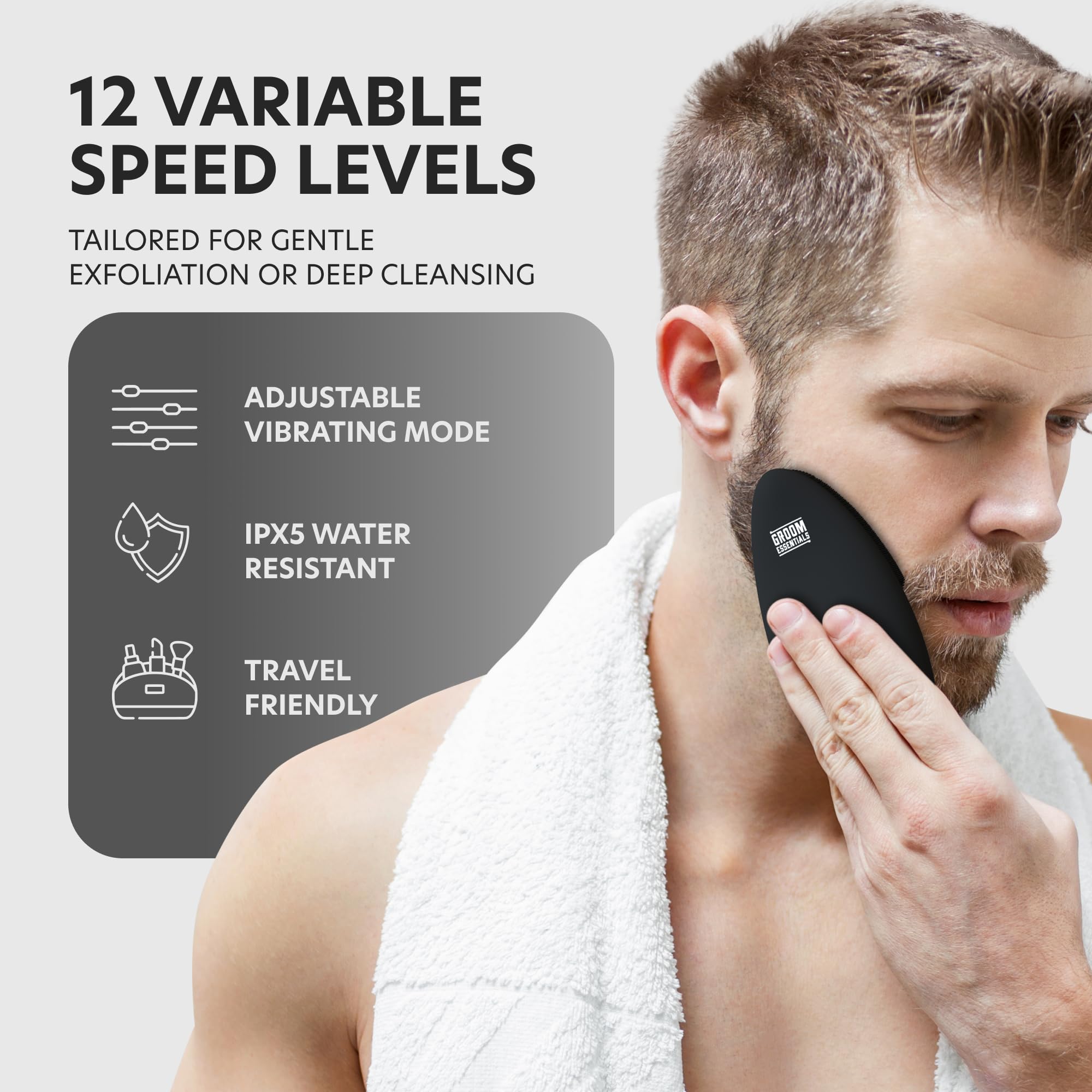 ChargeWorx Groom Essentials 12-speed cleansing options for customized routines