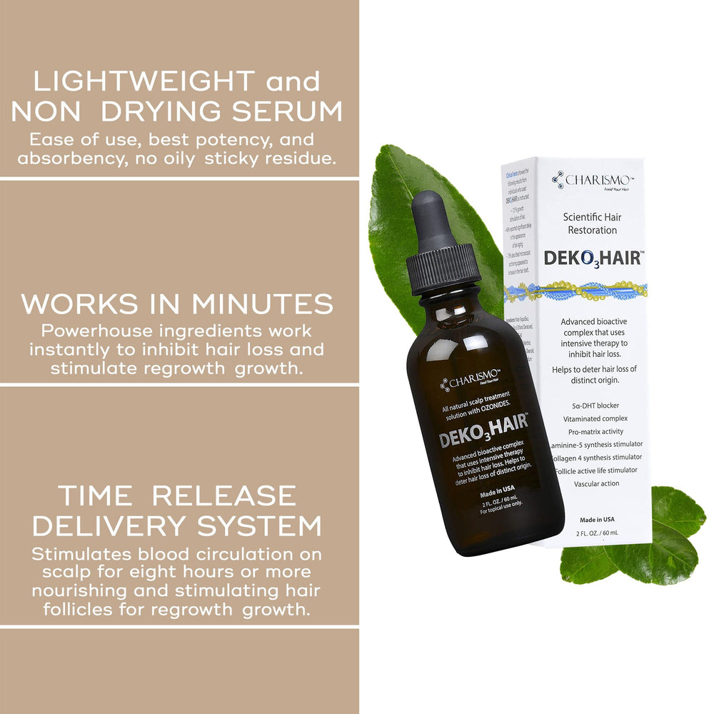 Scalp-area application of Charismo Dekohair serum supporting root volume.