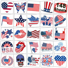 CHARLENT fourth of july flag designs tattoo sheets with crisp, weather-ready appeal