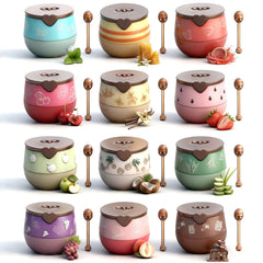 Charm Kiss Bee Lip Balm honey pot front view for quick-absorbing hydration.