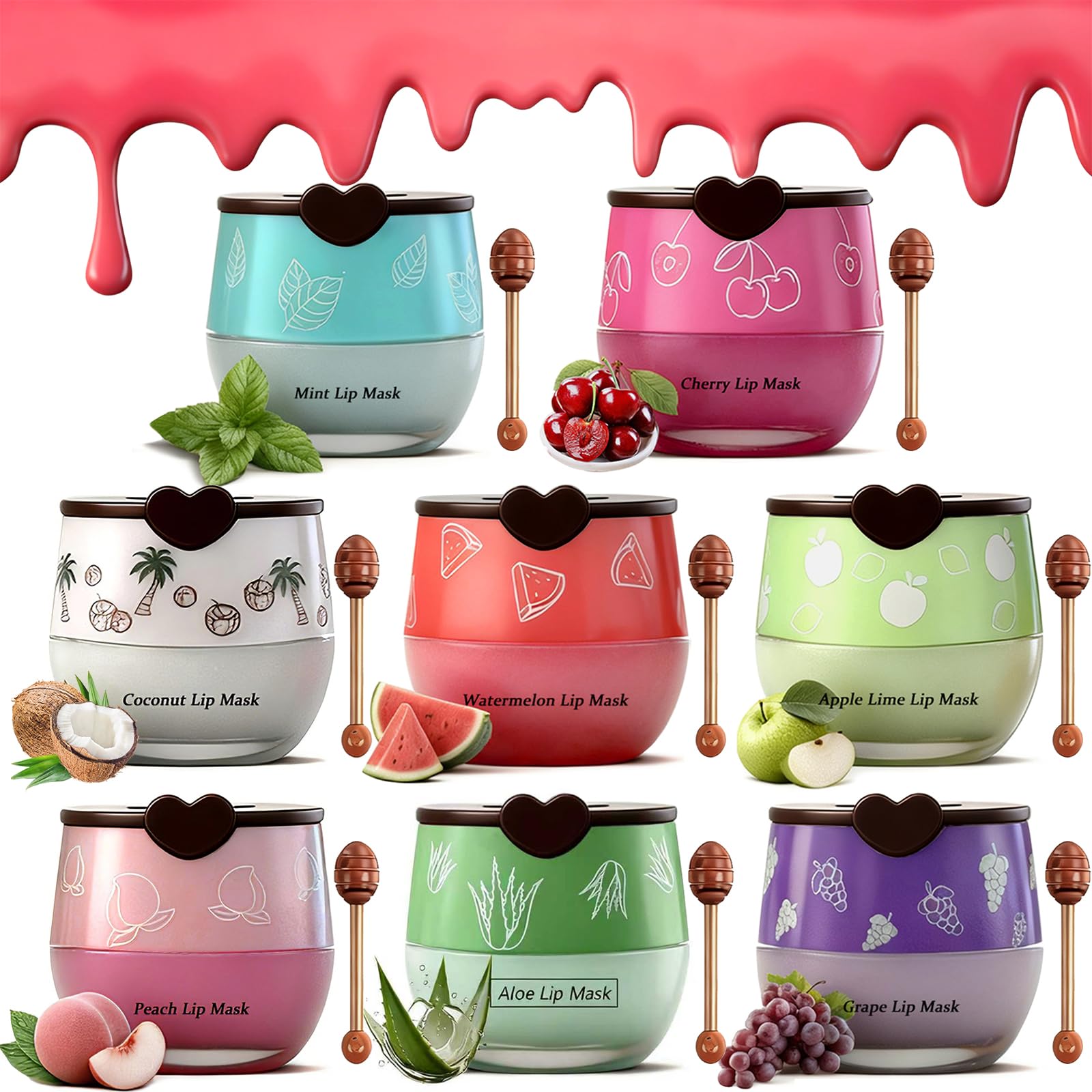 Charm Kiss Bee Lip Balm Honey Pot Strawberry: deeply moisturizes lips for smooth, glossy shine.