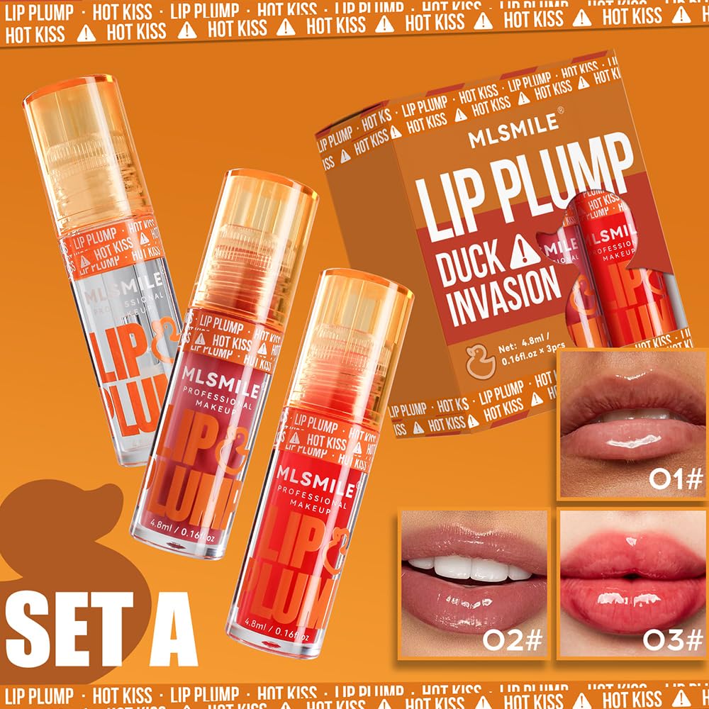 Charm Kiss Duck Lip Plumper Gloss clear base, everyday hydration.