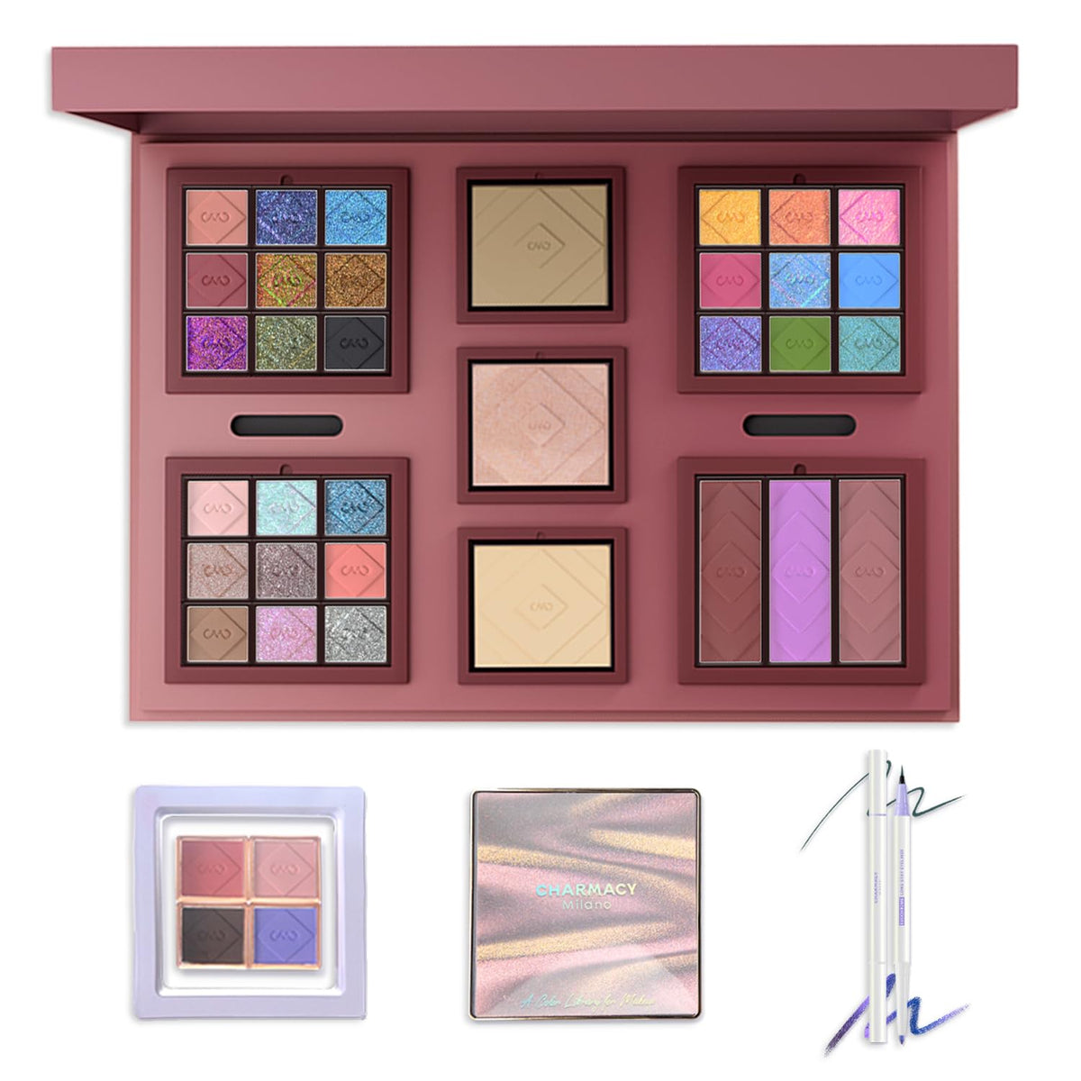CHARMACY chameleon all-in-one palette front view for versatile everyday looks.