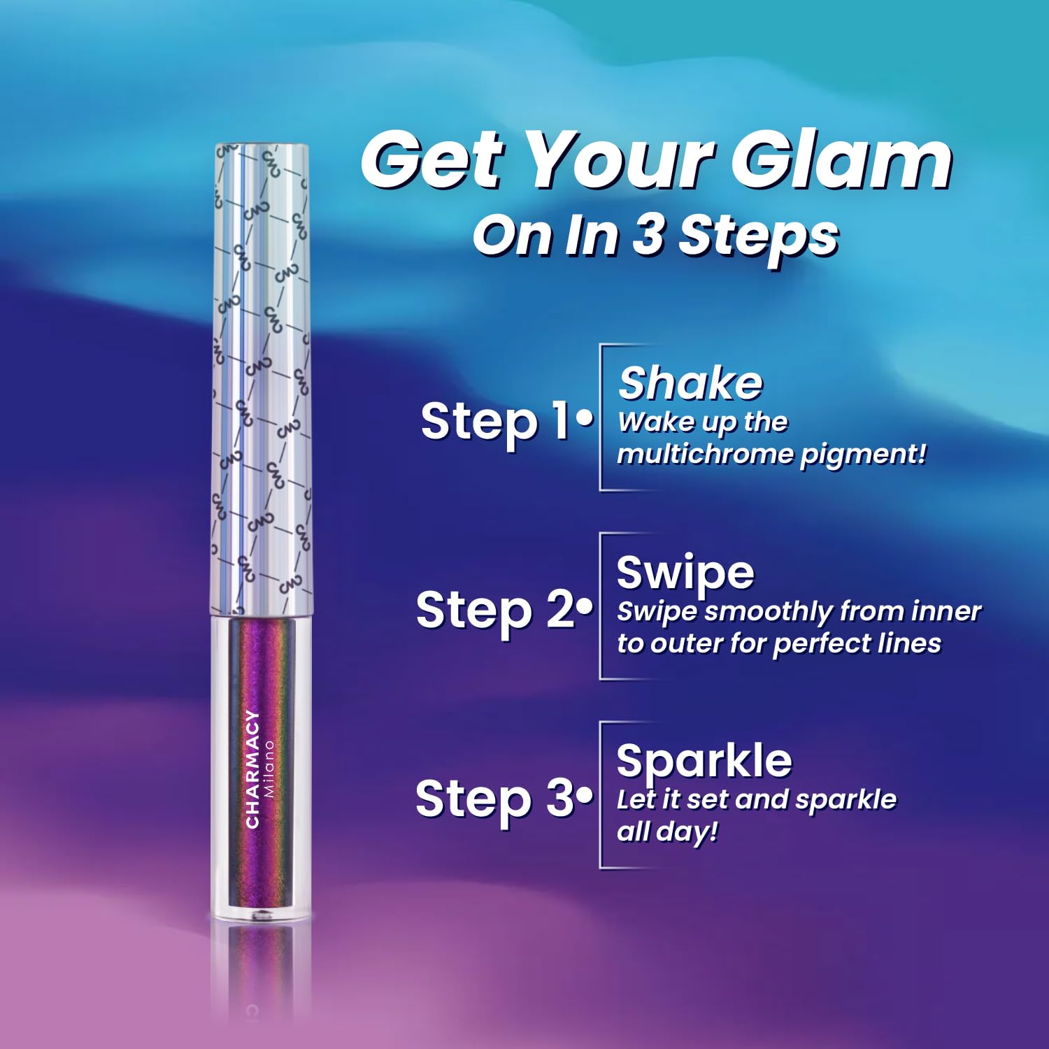 CHARMACY Chameleon Eyeliner ultra-fine tip creates precise thin lines