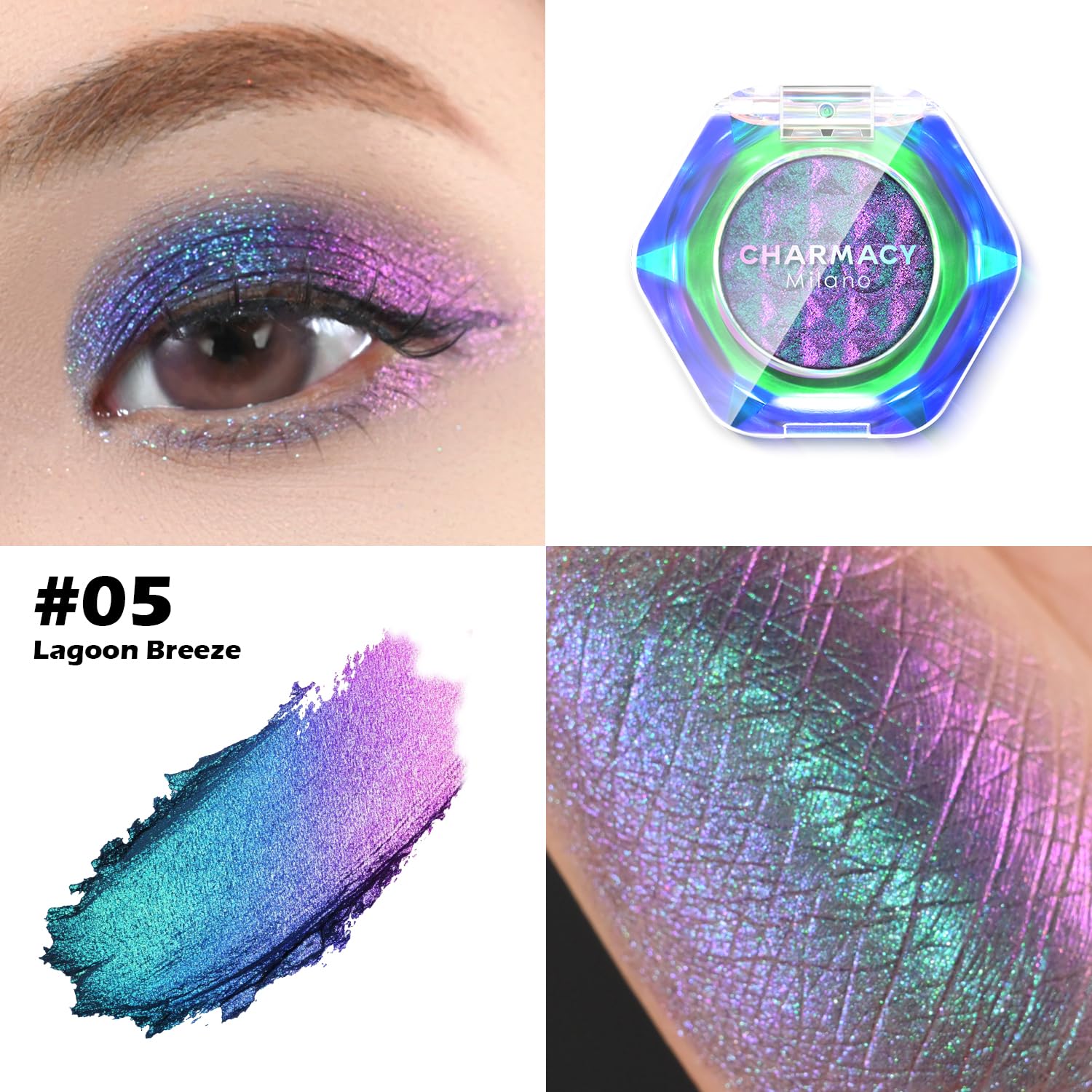 CHARMACY Eyeshadow brush application shows smooth, beginner-friendly glide