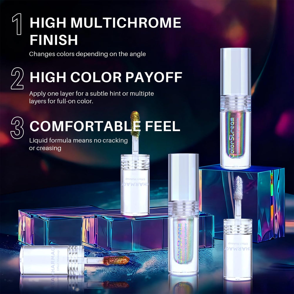 CHARMACY longwear eyeshadow finish designed for all-day sparkle without creasing.