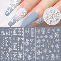 CHARMARK Snowflake nail stickers on four sheets for festive nail art