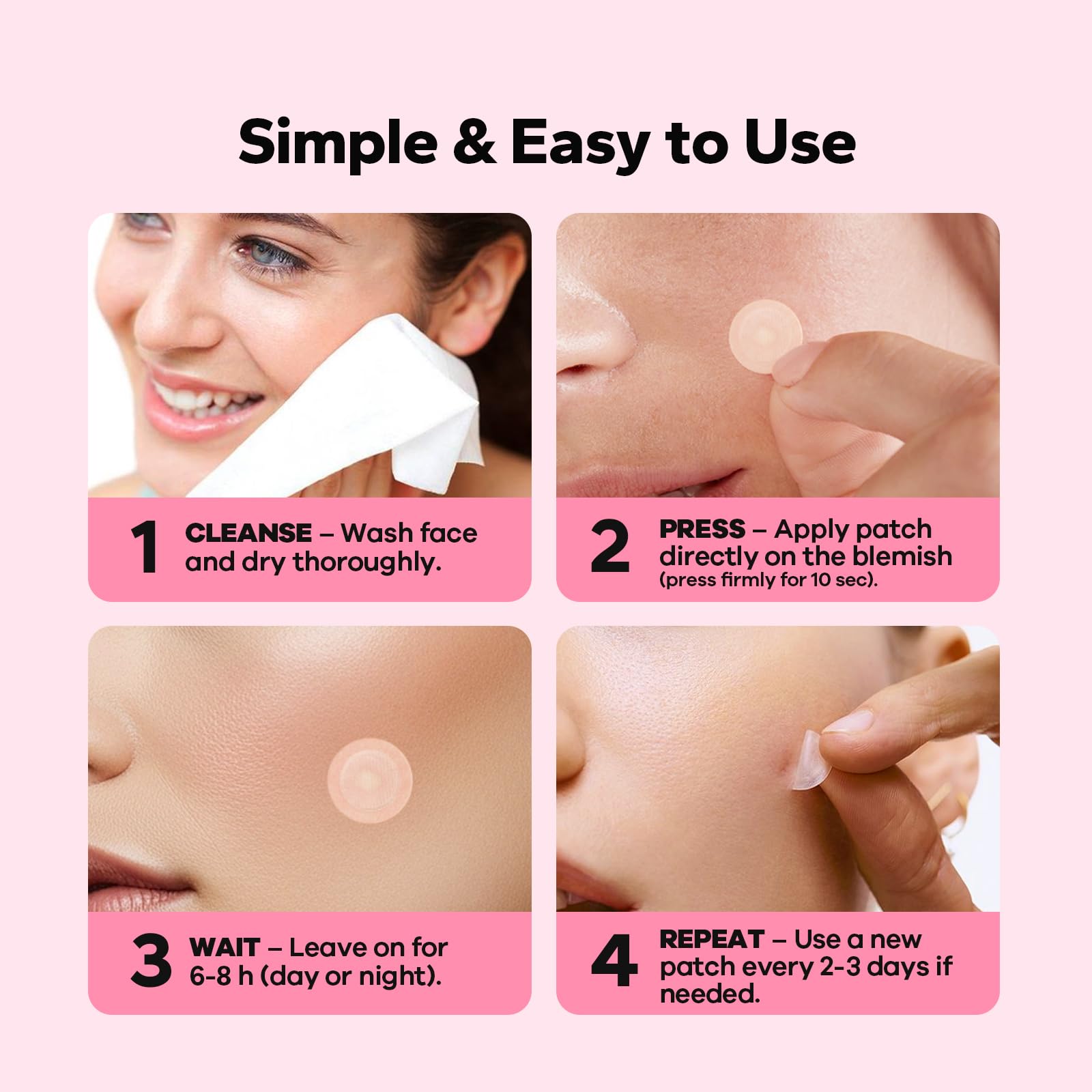 CharmCherry packaging display highlights an 18-count hydrocolloid acne patch box.