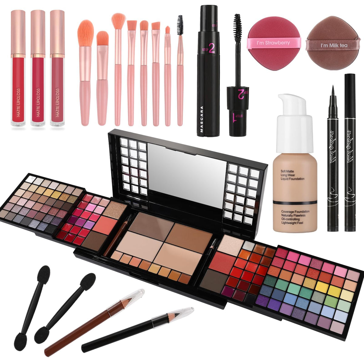 CHARMCODE full makeup kit in compact case for on-the-go beauty