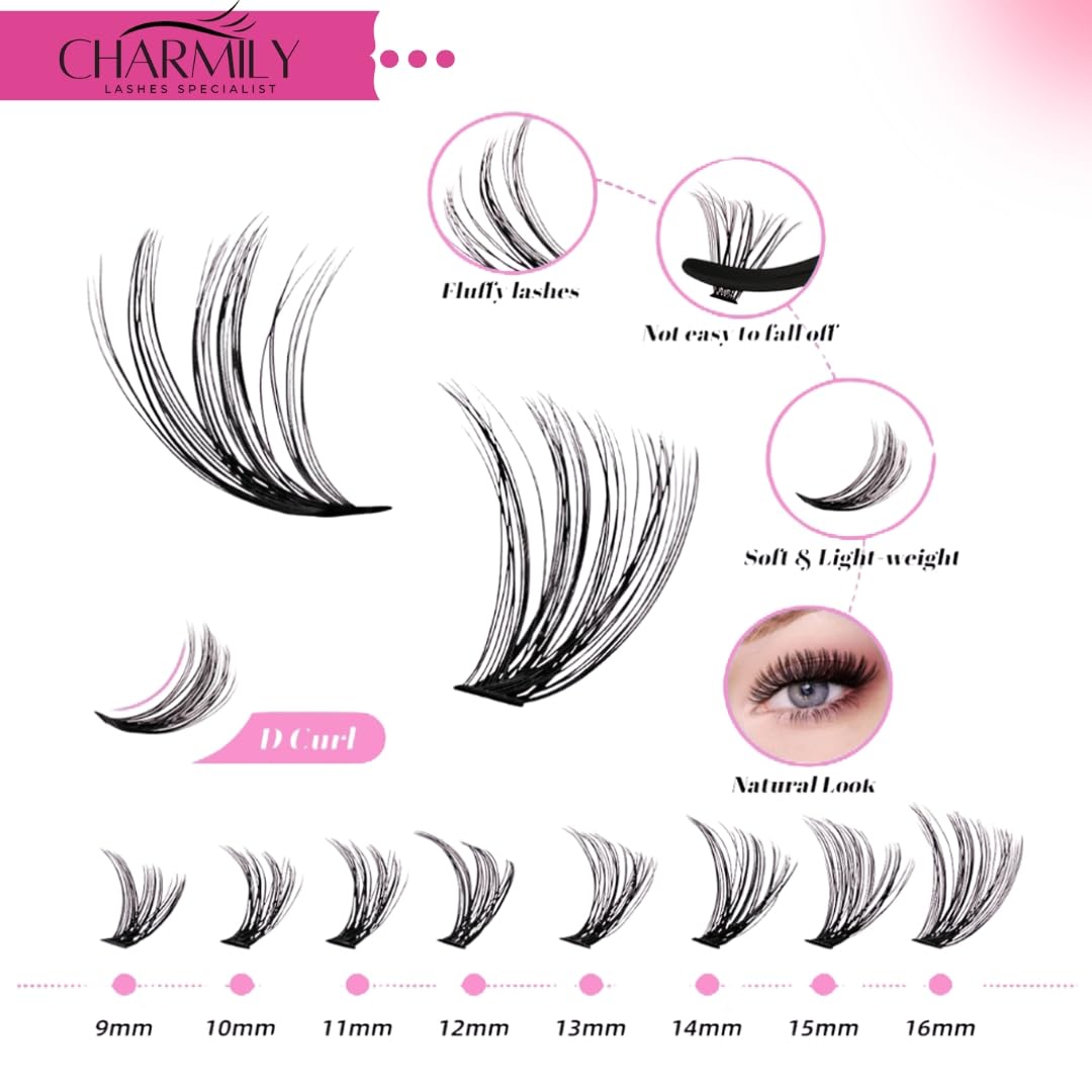 Charmily travel-friendly kit to create layered, full lash designs anywhere.