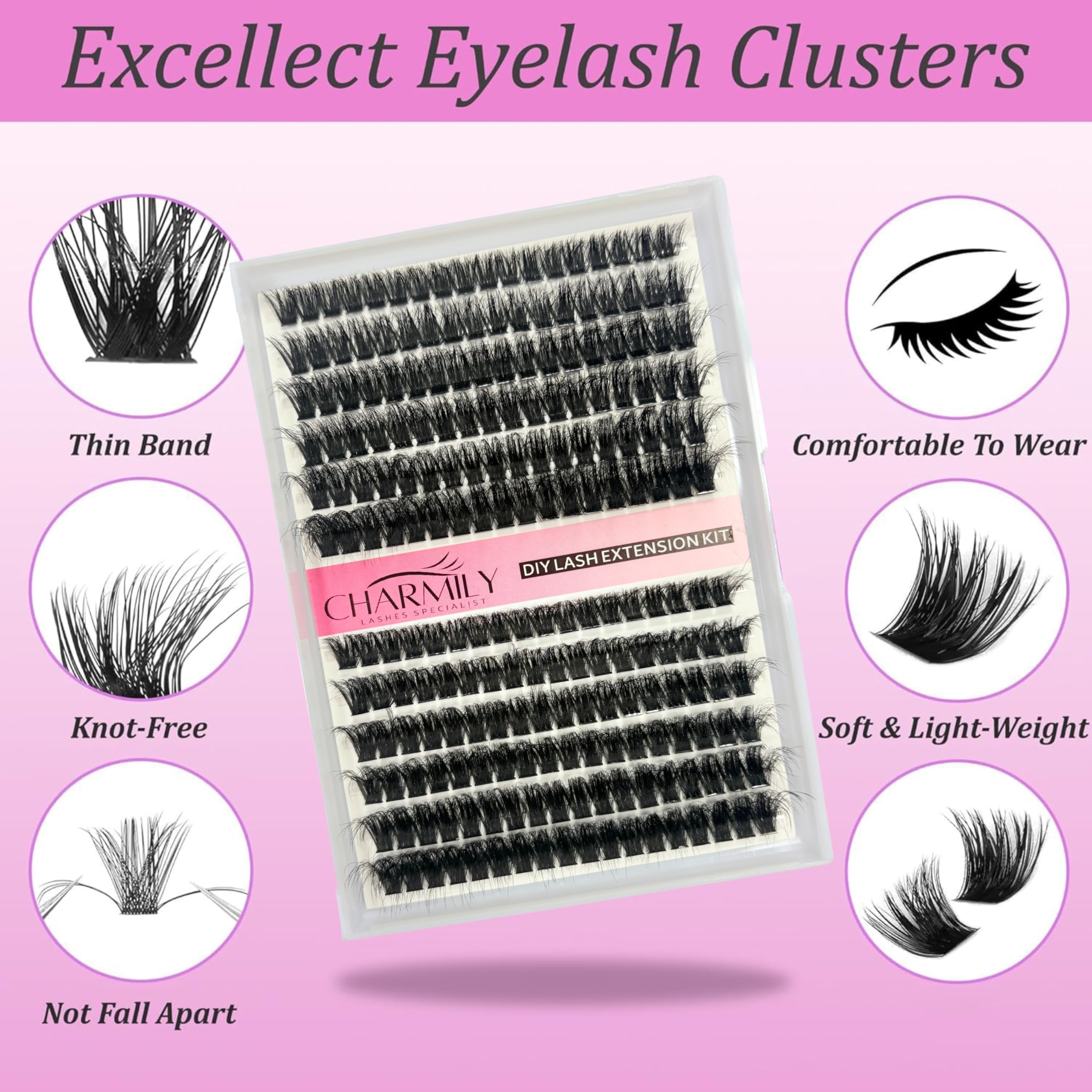 Charmily options 10–18mm enable dramatic cat-eye looks