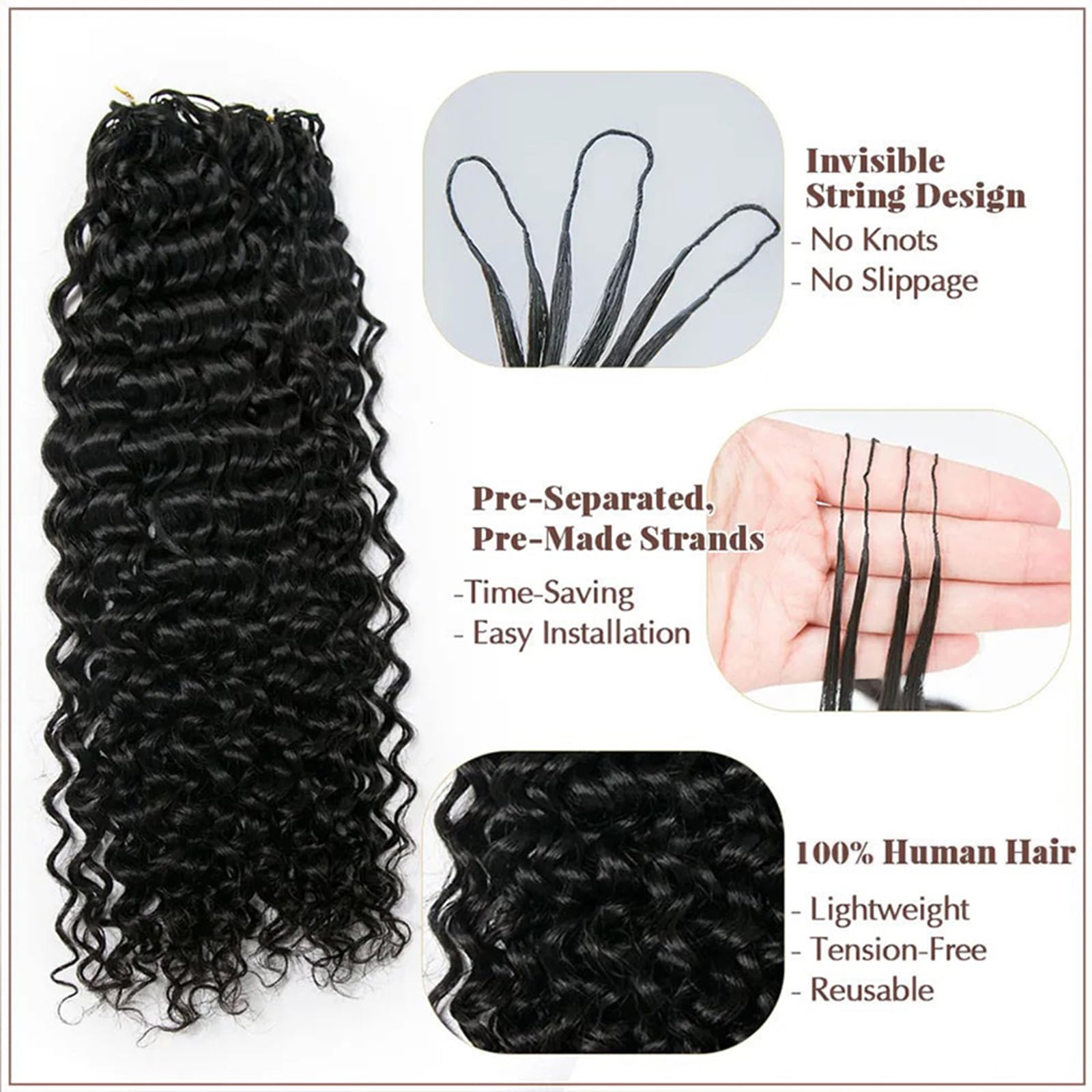 CHARMING YOU pre-separated hair enables faster, mess-free crochet styling.
