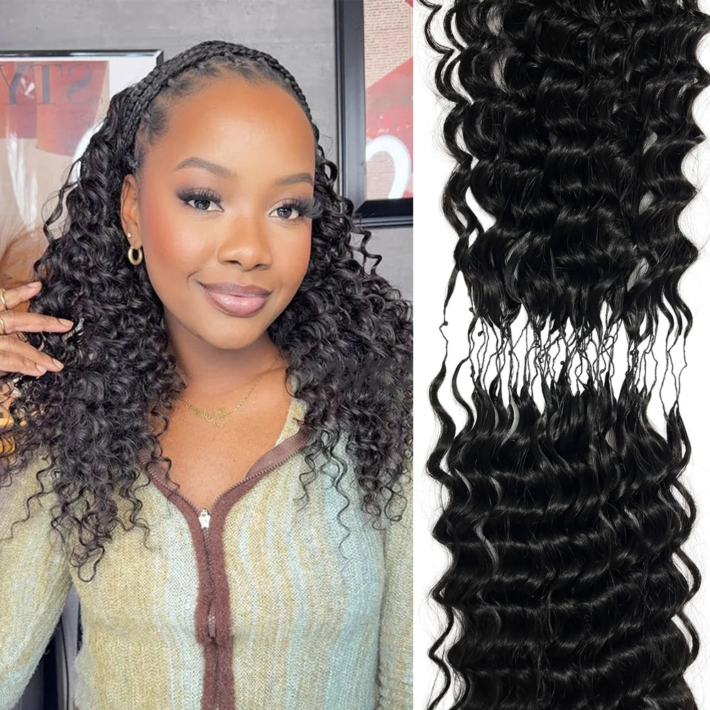 CHARMING YOU pre-separated knotless crochet extensions for quick, seamless installs.