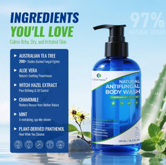 CHARMPOO tea tree oil drops highlight natural care and freshness