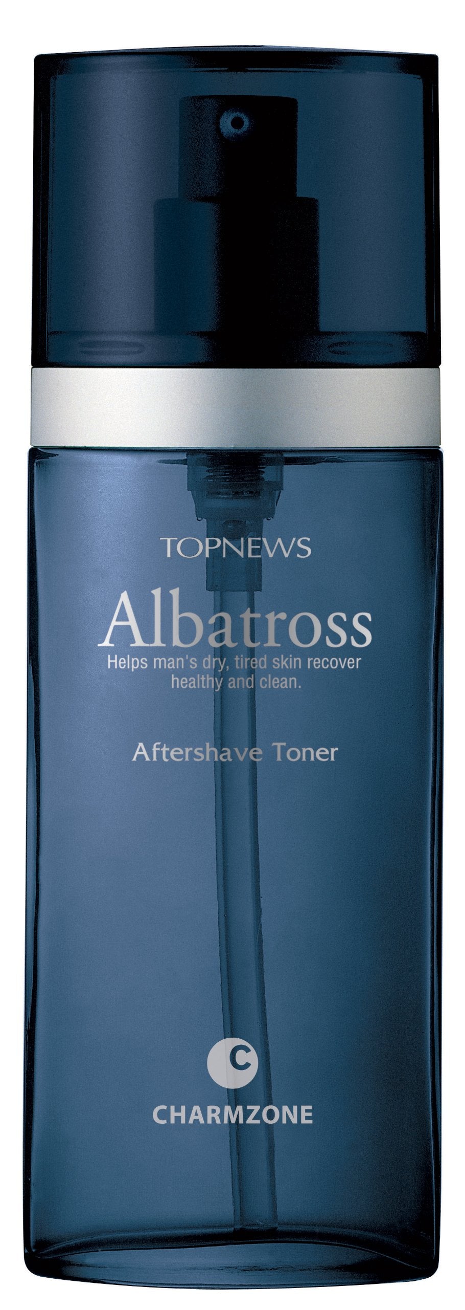 Charmzone Albatross aftershave toner bottle for soothing post-shave hydration.