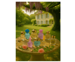 Charrier Parfums Collection Precious miniatures lined, diverse scent options for everyday wear.