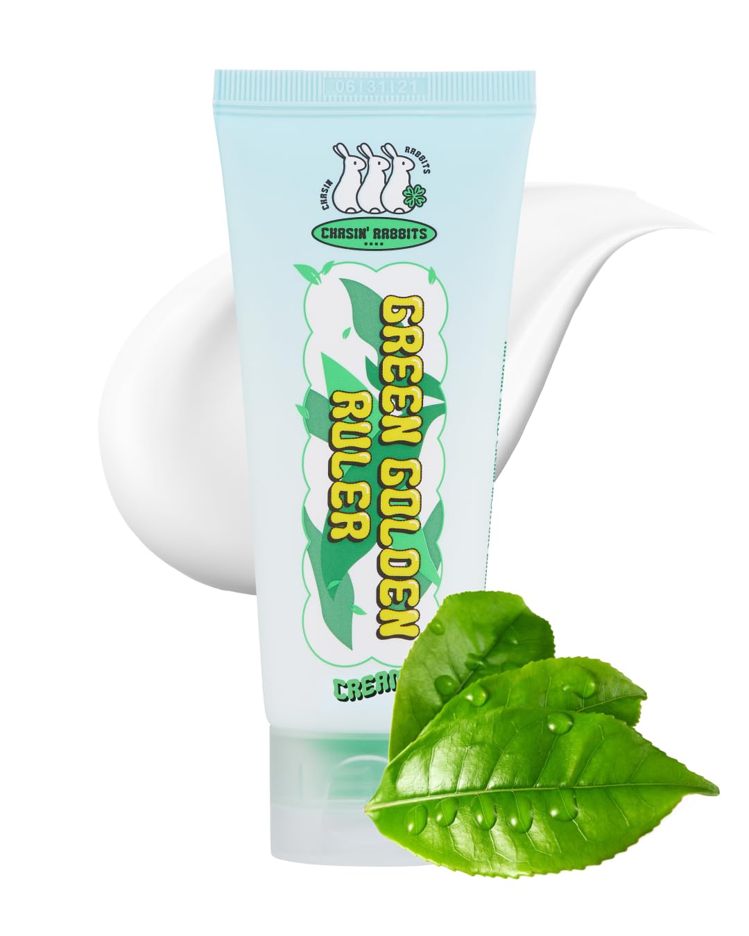 CHASIN' RABBITS Green Golden Ruler bottle front shows vegan moisturizer for daily hydration.
