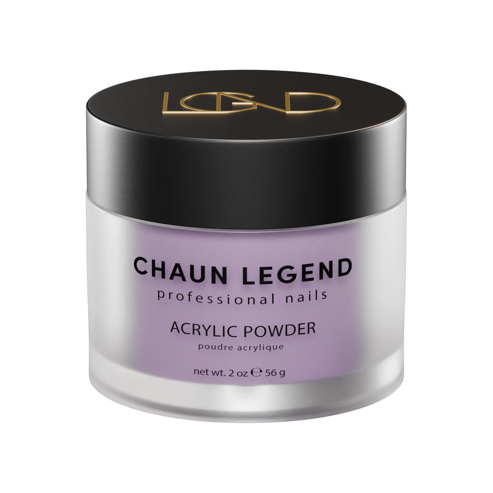 Chaun Legend Ube Jam acrylic powder swatch shows soft pastel purple shade for delicate nails