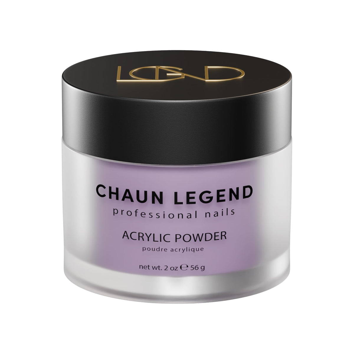 Chaun Legend Ube Jam acrylic powder swatch shows soft pastel purple shade for delicate nails