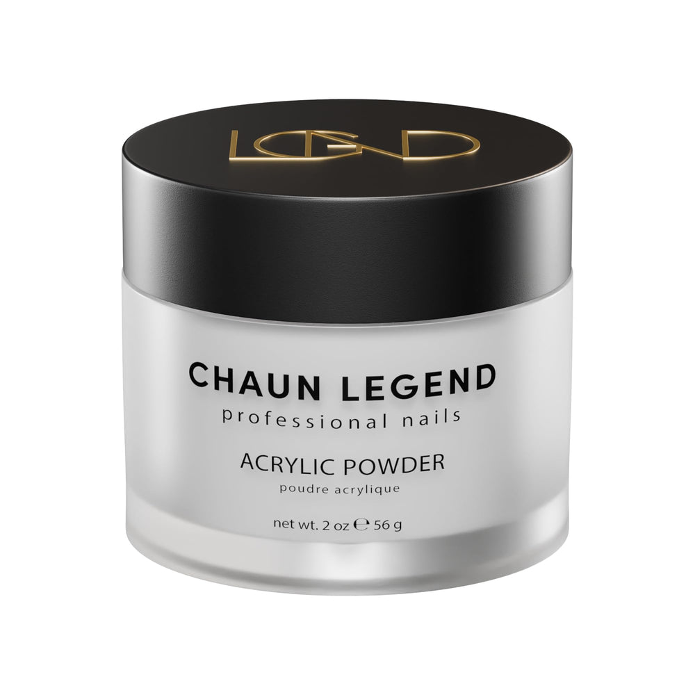 Chaun Legend acrylic powder in white bottle for salon-ready nails.