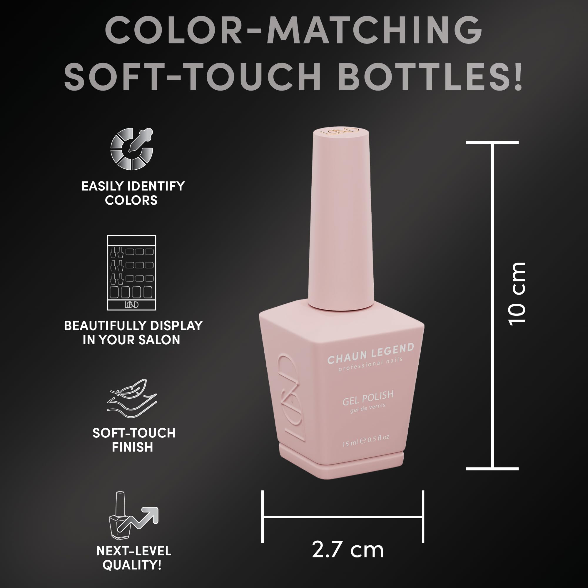 Chaun Legend long-lasting wear resists chips with UV/LED cure.