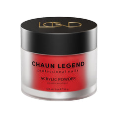 Chaun Legend off-the-shelf red powder for bold, long-lasting nails.