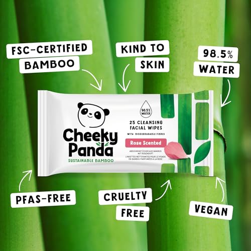 Biodegradable bamboo wipes by The Cheeky Panda for eco-friendly skincare