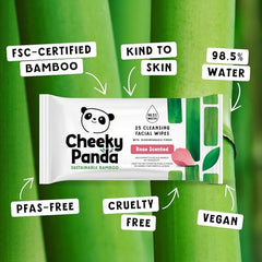 Biodegradable bamboo wipes by The Cheeky Panda for eco-friendly skincare