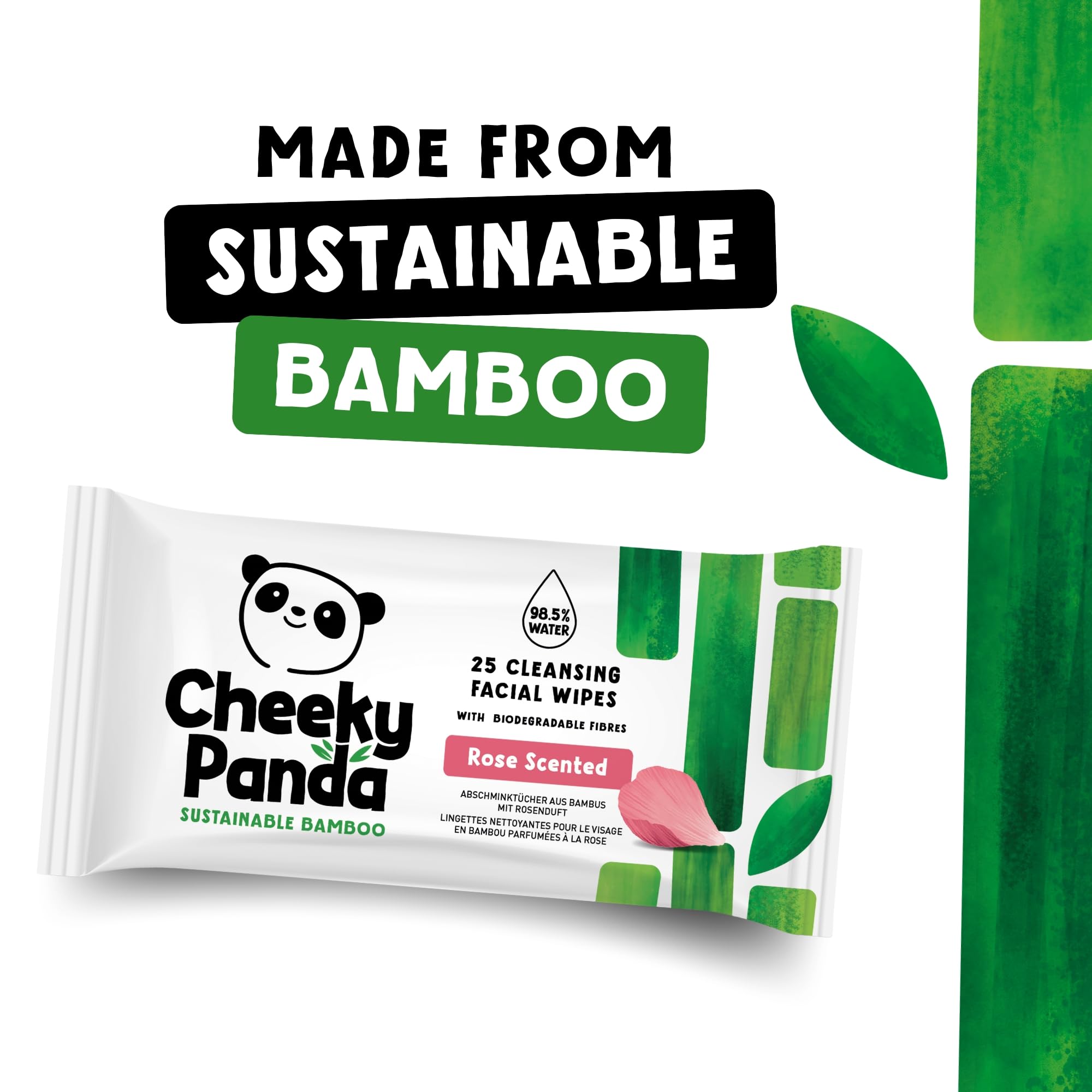 Cheeky Panda 25 wipes per pack for quick daily cleansing