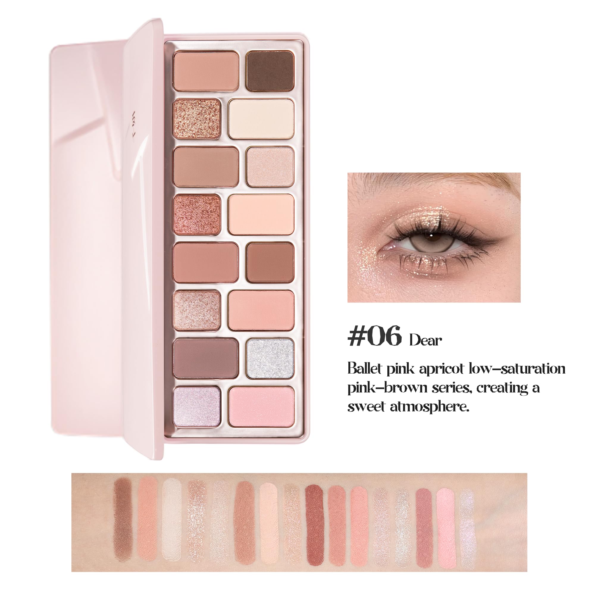 CHEERYEP Dear swatches reveal dusty rose, terracotta, and peach tones.