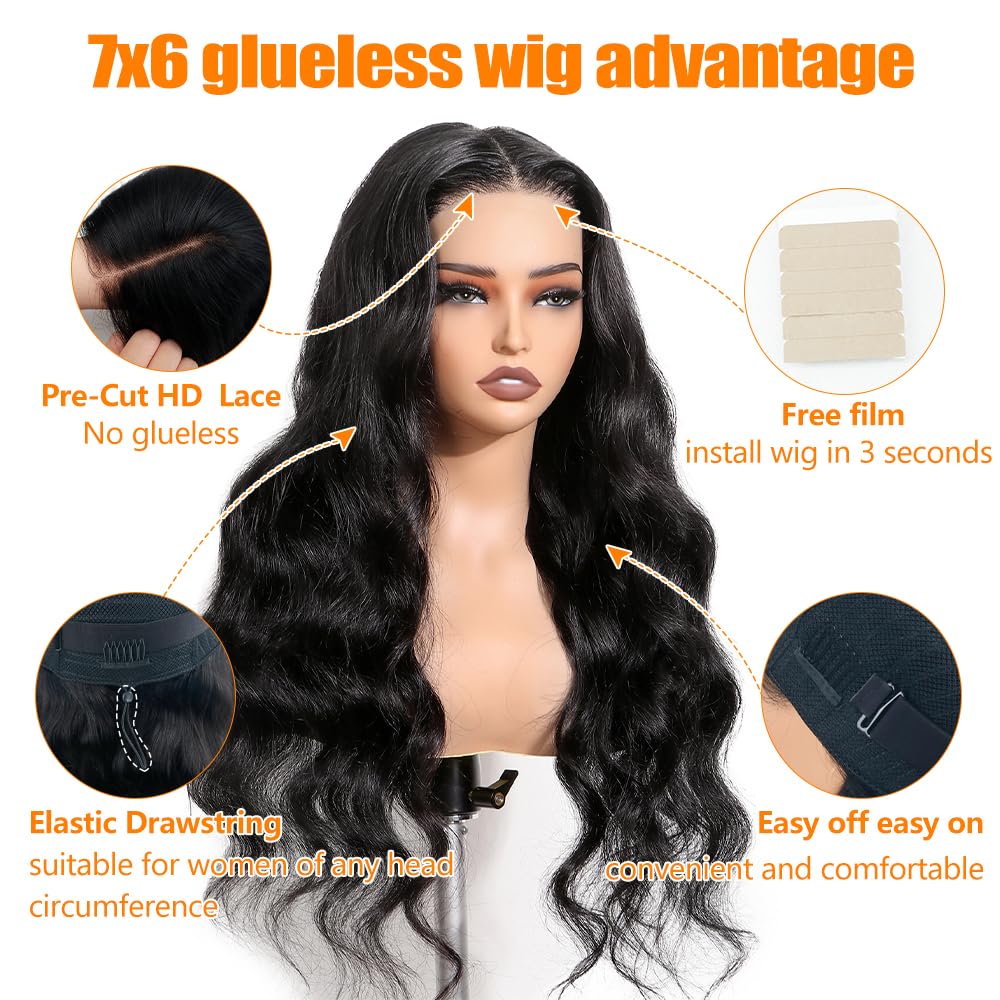 CHEETAHBEAUTY 7x6 glueless wig adjustable strap enables comfortable wear.