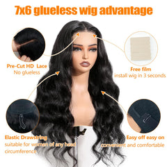 CHEETAHBEAUTY 7x6 glueless wig adjustable strap enables comfortable wear.