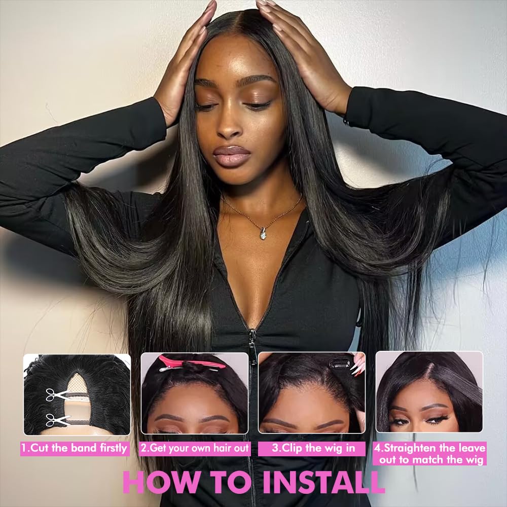CHEETAHBEAUTY U Part wig clip-in half system for quick styling