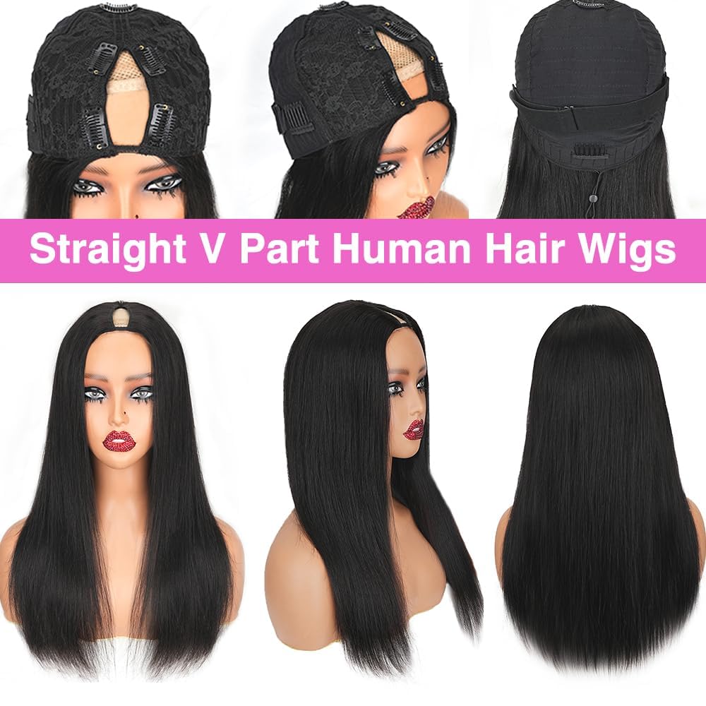 CHEETAHBEAUTY V Part wig side view showing straight texture