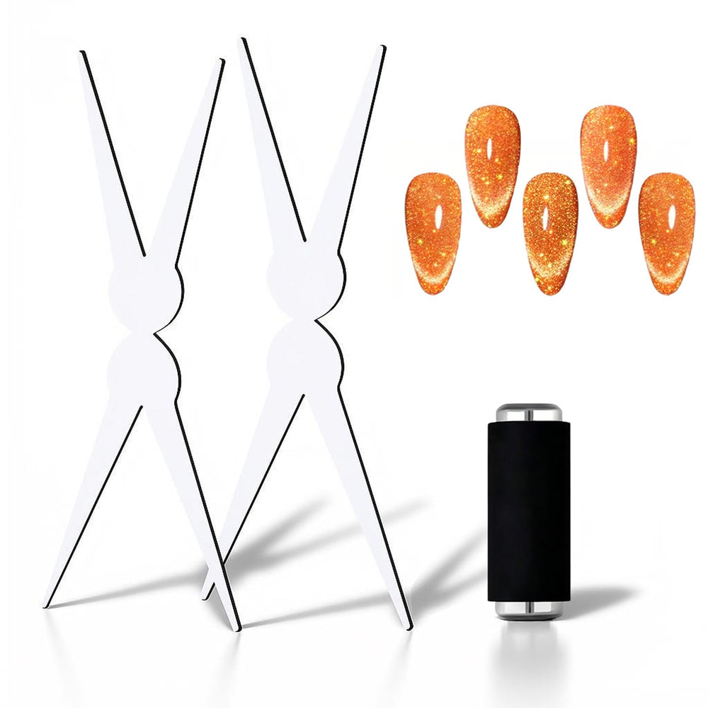 Chemailon cat-eye magnet nails set for quick French effects at home