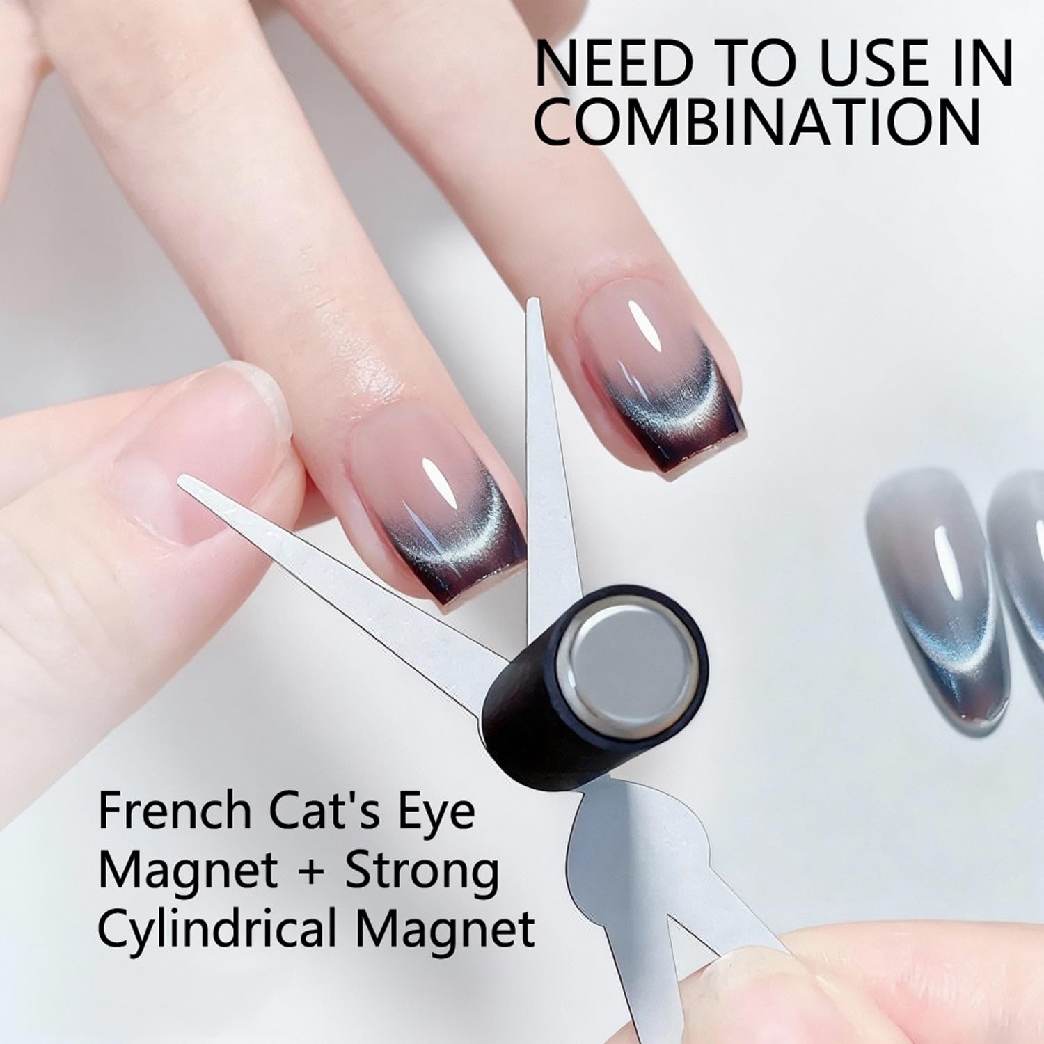 Chemailon French-effect cat-eye magnet two sizes for versatile looks