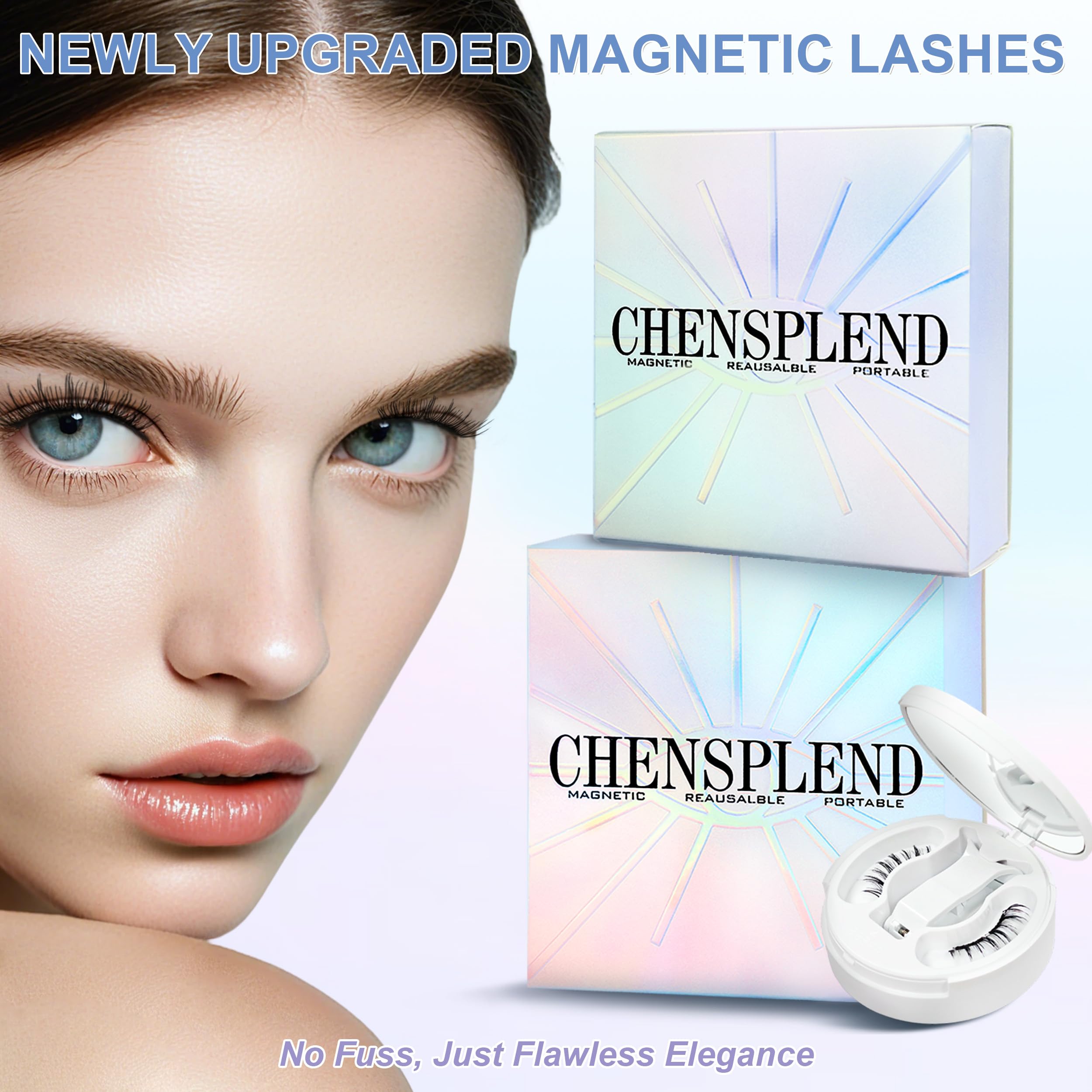 CHENSPLEND magnetic lashes remove easily without harsh pulling.