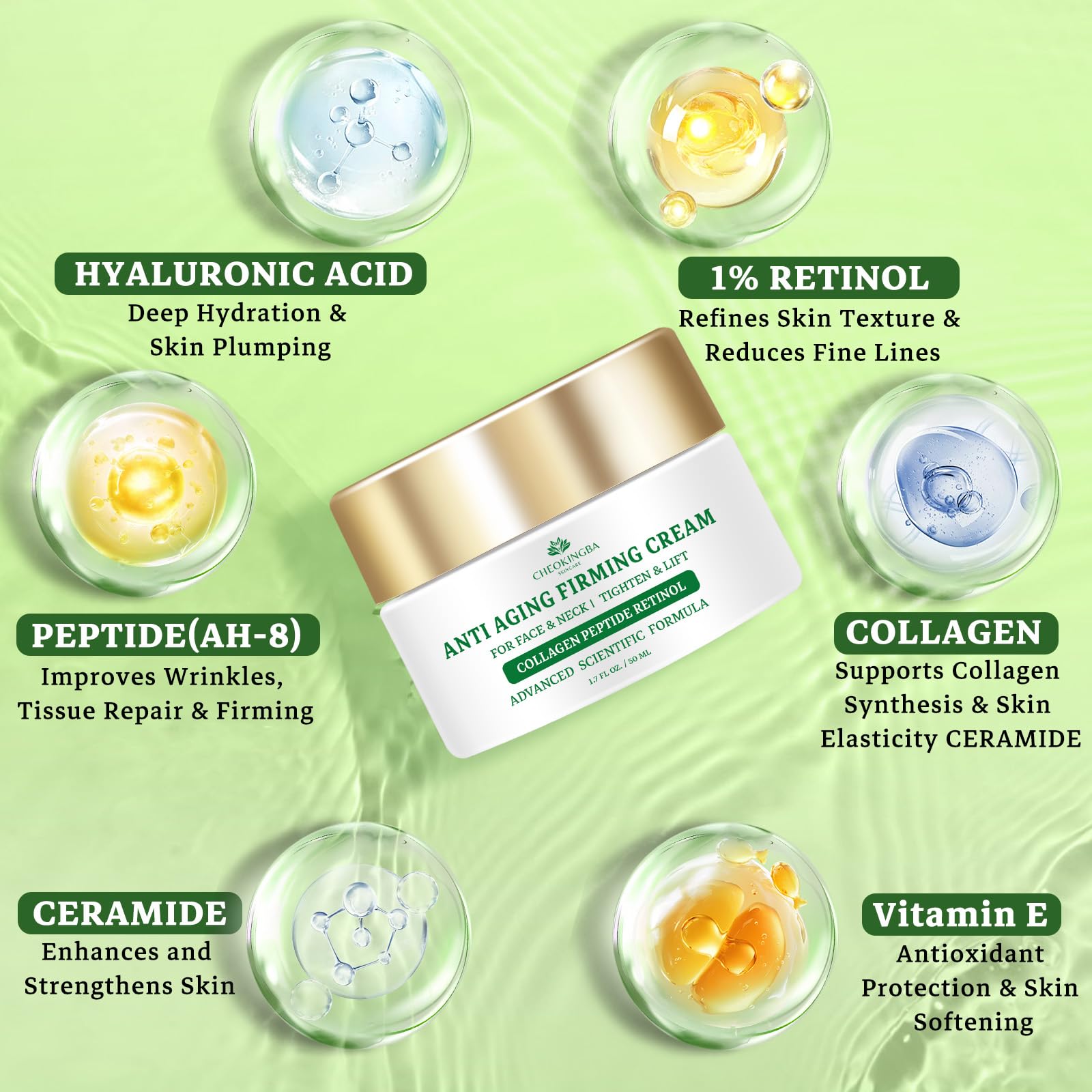 CHEOKINGBA Tighten Neck Cream product shot features compact jar design.